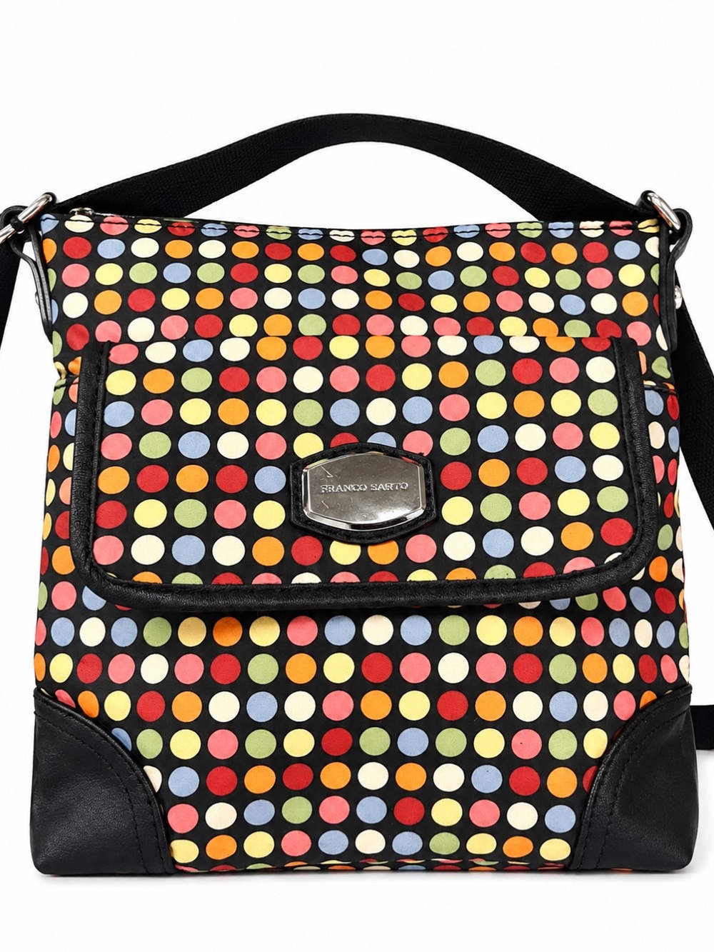 Franco Sarto Multicolor Polka Dot Crossbody Messenger Bag